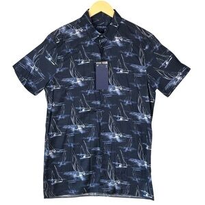 Zara Man Sailing Print Blue Large Shirt